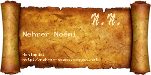 Nehrer Noémi névjegykártya